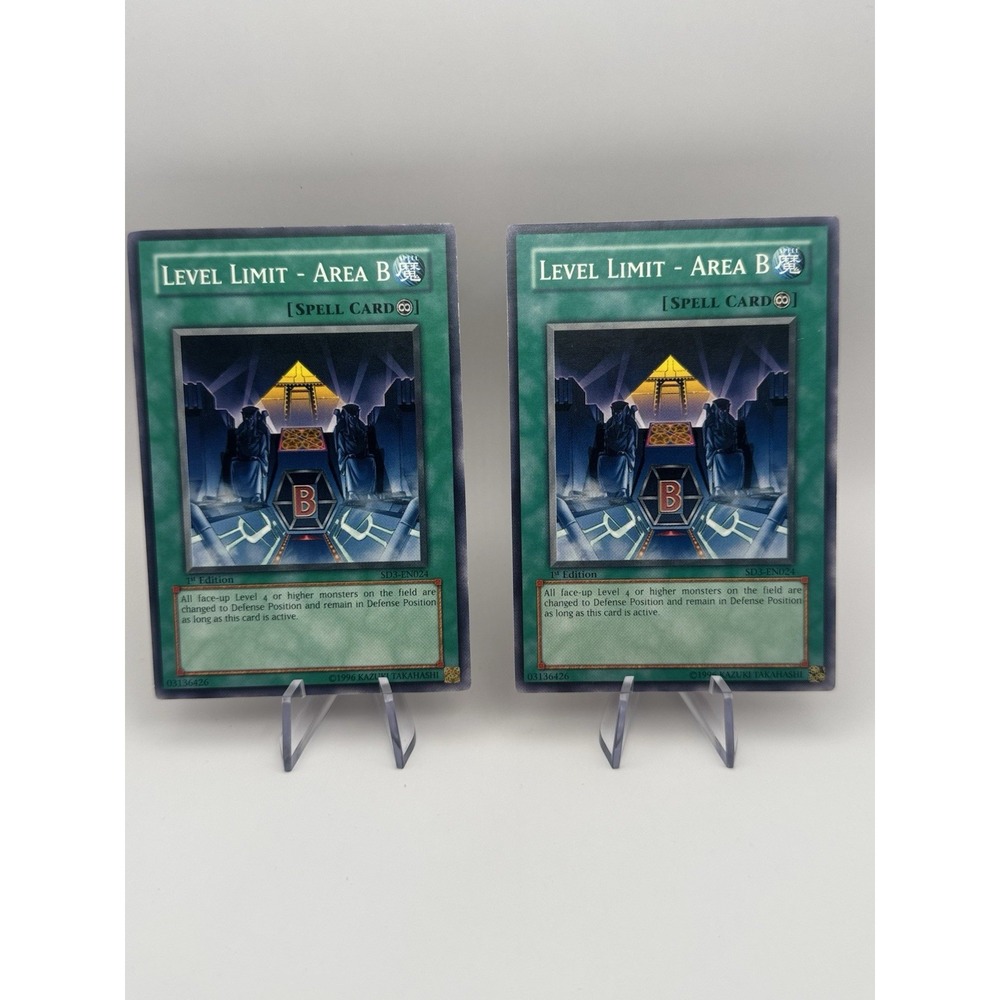 Yu-Gi-Oh! Level Limit Area B SD3-EN024 1st Edition Common Lot of 2 LP - Picture 1 of 2